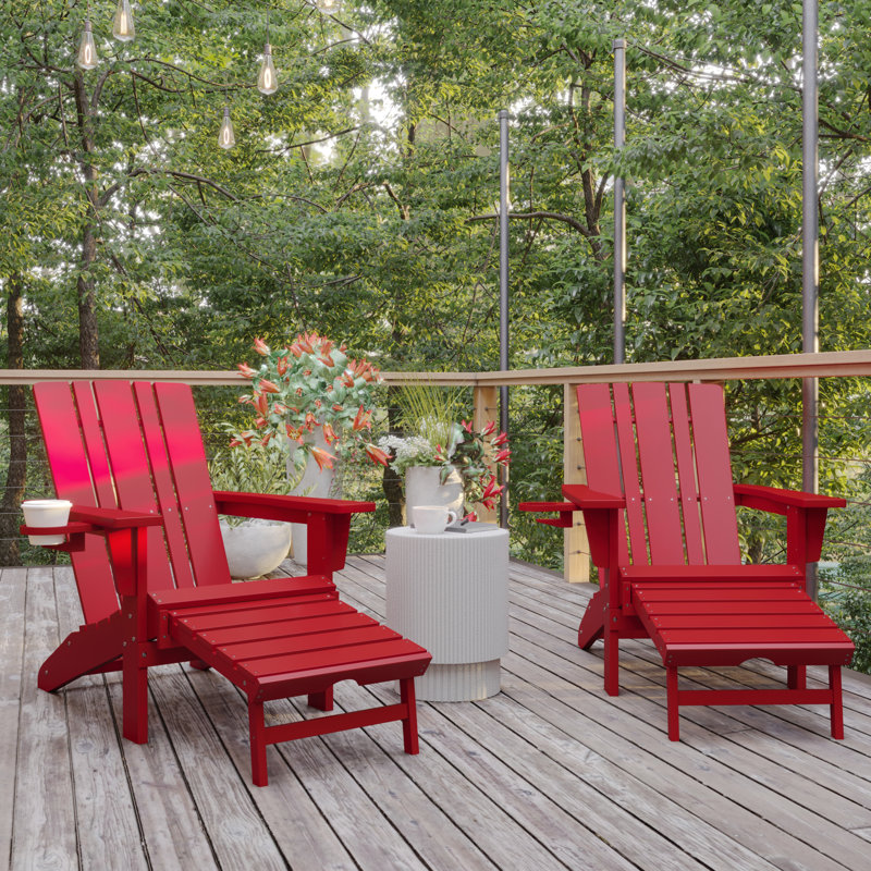 Chaise Adirondack Avayla, Rouge