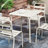Modern Simple Outdoor Dining Table, Retro White Color, Water , For Villa Open - Air Dining, 27.4In Table Depth Courtyard And Villa,-1281793406