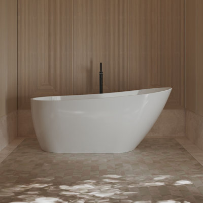 Monblari 51" X 27.5" Acrylic Freestanding White Soaking Bathtub With Overflow And Pop-Up Drain For Bathroom