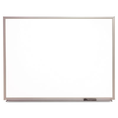 Wall Melamine Whiteboard, Silver Aluminum, 3' H x 4' W