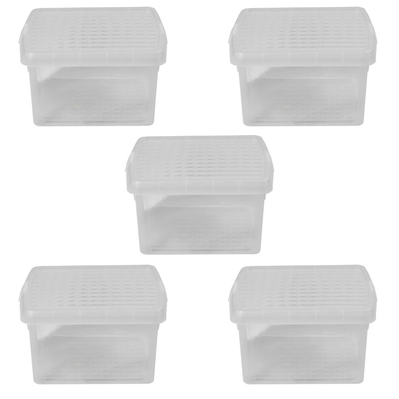 Clip 9L Square Plastic Storage Boxes with Secure Clip Lock Lids. L:29 x W:29 x H:15.5cm Clear/Clear/Clear