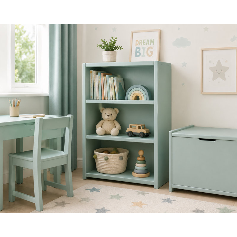 McKaylah Bookcase, Light Blue, (2 Shelf) 48” H x 32” W x 13” D