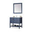 Meuble-lavabo italien en bois bleu de style minimaliste avec comptoir en pierre reconstituée