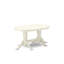 Ensemble de table de salle à manger 7 pièces comprenant une table de cuisine ovale avec rallonge amovible et 6 chaises, lin blanc-1067149525