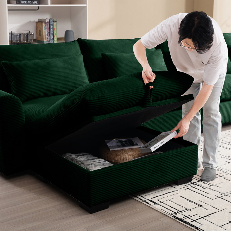 Repose-pieds en velours côtelé, convient à différents canapés décoratifs, repose-pieds à coussin moelleux. Va avec divers canapés. Tissu doux et durable. Pour les espaces. Assemblage requis