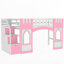 Lit mezzanine simple avec escalier de rangement et fenêtre