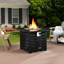 Foyer de table carré au gaz propane avec allumage automatique de 32 000 pouces avec allumage de rouille, parfait pour la détente au jardin, housse imperméable, assemblage facile, dégustation de terrasse convenable