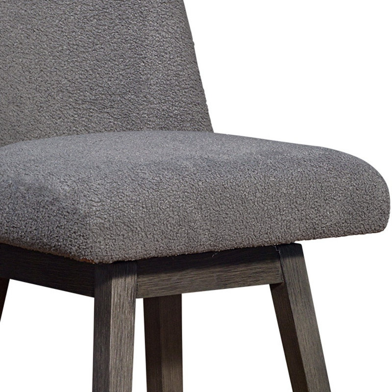 Chaise de bar pivotante en bois massif avec repose-pieds, Gris, Tabouret de bar (siège d'une hauteur de 30 po)
