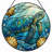 7.8"H Sea Turtle Stained Glass Window Panel-473427720