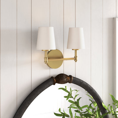 Edin 2-Light Dimmable Brass Vanity Light