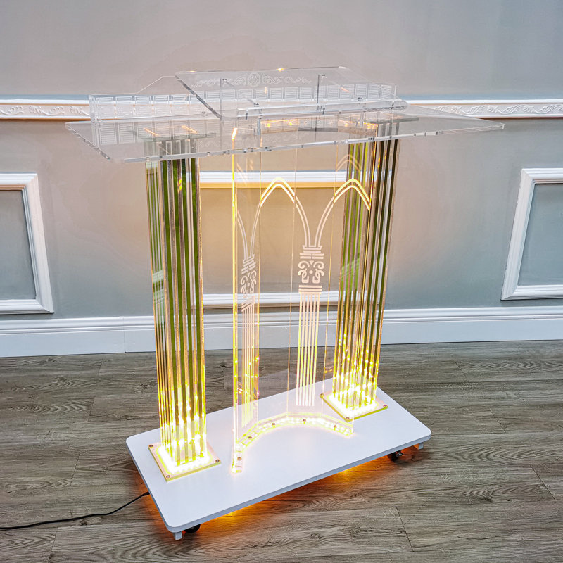 43.92'' Plastic / Acrylic Full Podium with Wheels