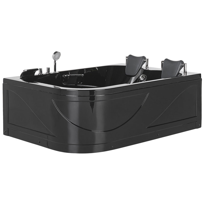 Taunya 1700mm x 119mm Acrylic Bathtub with Faucet, Black