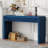Trexm Rustic Console Table With 3 Fluted Drawers - Solid Wood Veneer Entryway Table Featuring Natural Wood Grain For Living Room, Hallway (Navy)-1997000251