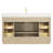 Waubun Rally 60'' Free Standing Double Bathroom Vanity with Calacatta Quartz Top-2112184709