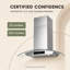 VENFAN 30" Convertible Wall Mount Range Hood, 900 CFM Stainless Steel Hood Vent with Tempered Glass, 8-Speed Gesture & Touch Control