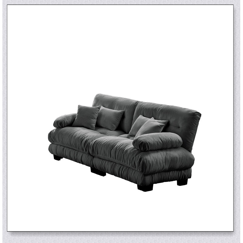 Canapé confortable à deux places pour le salon avec accoudoirs et coussins élégants, parfait pour la détente et un décor moderne.