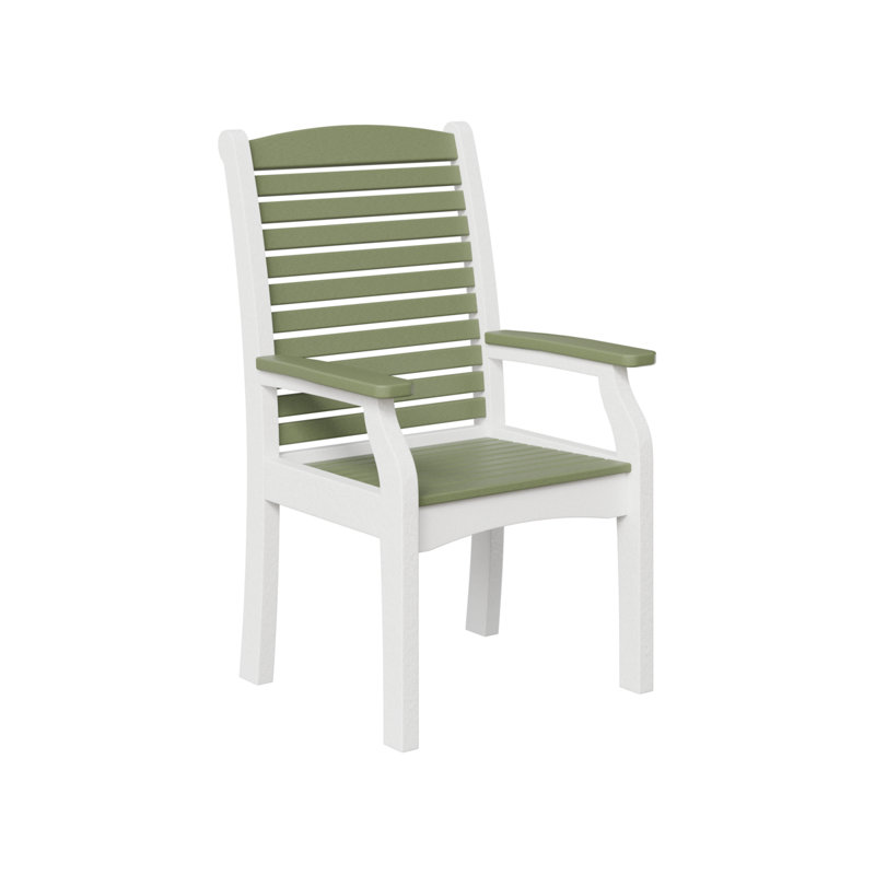 Classic Terrace Outdoor Dining Armchair, White/Sage