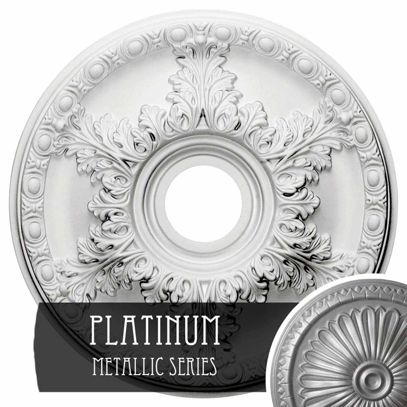 Médaillon de plafond Endurathane Oldham, DO 18 po x P 1 1/4 po (convient aux auvents jusqu'à 8 5/8 po), finition Americana peinte à la main