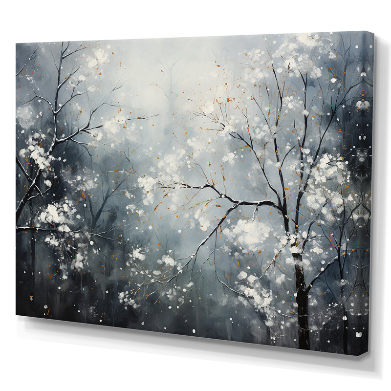 «Winter Tree Minimal Landscape» sur toile, Toile tendue, H 24 po x l 32 po