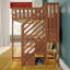 Lit mezzanine double classique + escalier, pacane-569056587