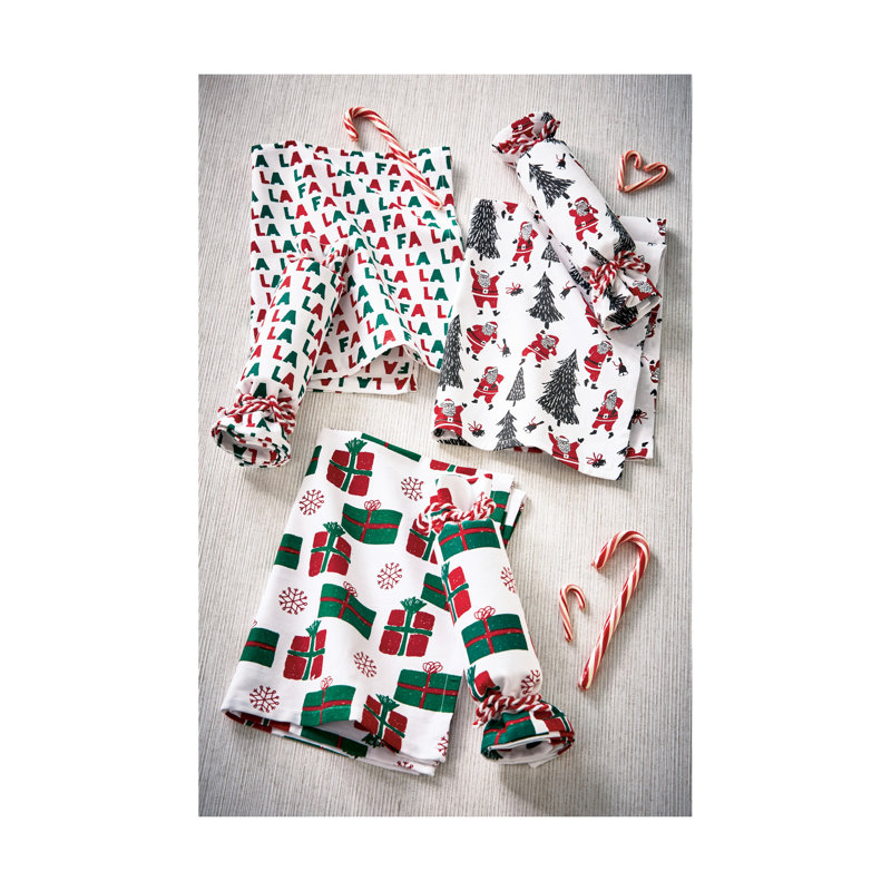 Santa & Trees Cracker Dishtowel