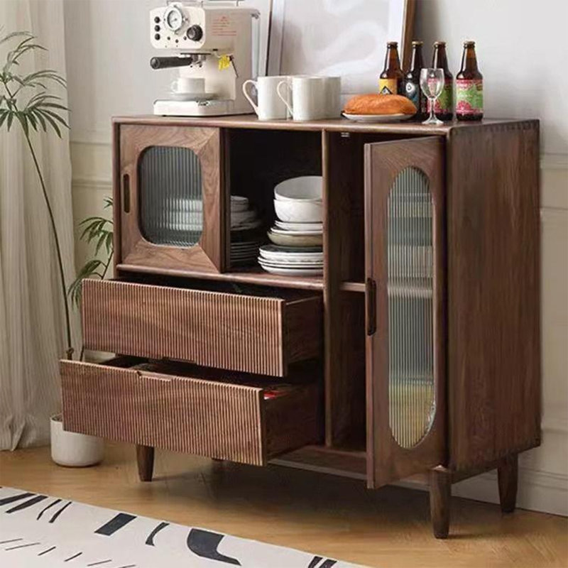 Commode décorative stratifiée à porte en verre