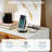 4 Drawer Double Dresser with Power Outlet Accent Chests of Drawers with LED Light Modern White Storage Dresser with Charging Station