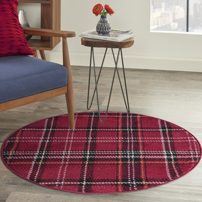 Hankinson Prague Plaid Red Area Rug