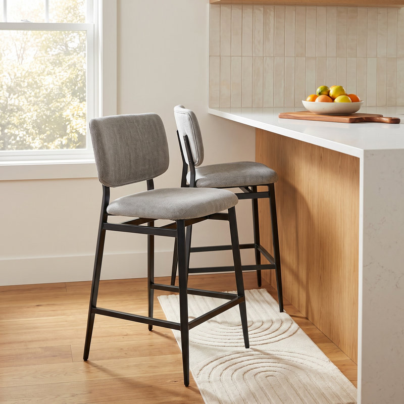 Inola Upholstered Counter Stool, Gray