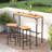 3 Pieces Outdoor High Top Table And Chairs Metal Bar Set