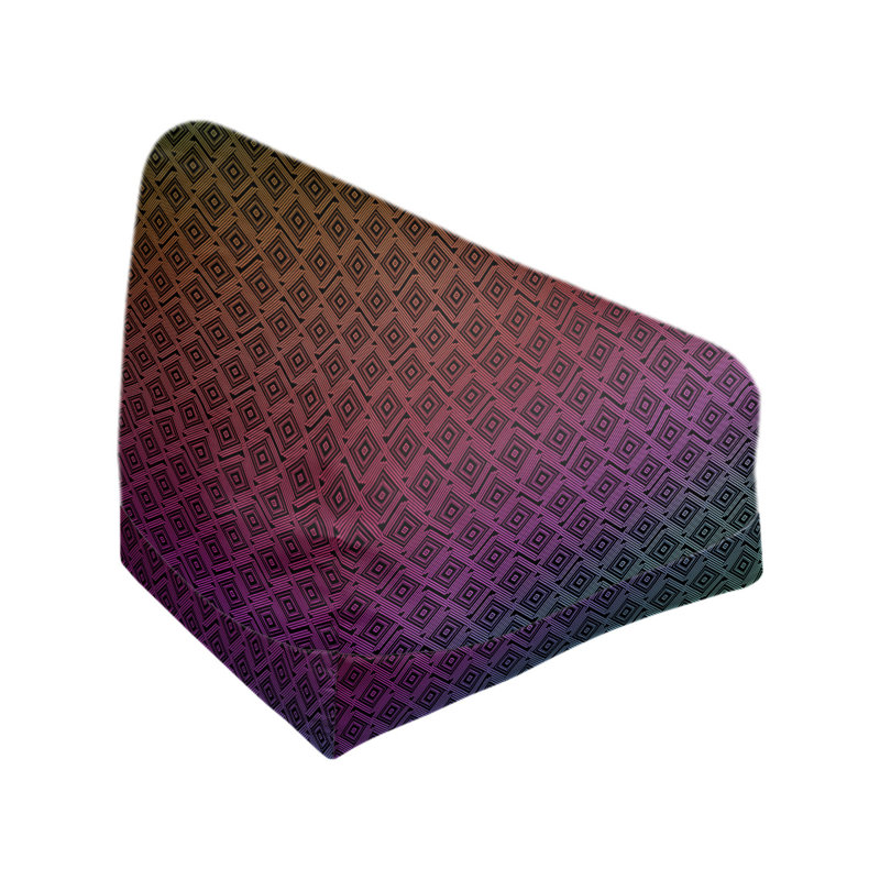 Labyrinthe carré Leffel, H 38 po x l 42 po x P 29 po, Pouf fauteuil, Bleu violet / rose