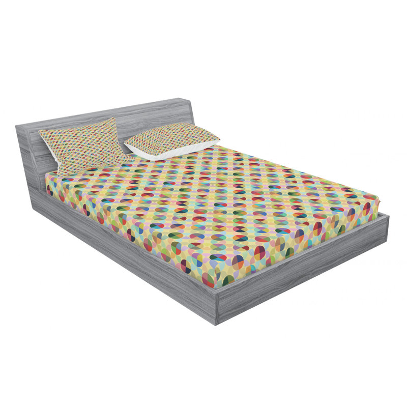 Microfiber Geometric Sheet Set, Queen Sheet Set + Fitted Sheet + 2 Pillowcases