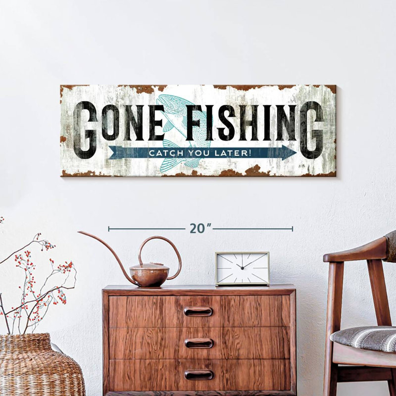 «Gone Fishing», impression sur toile, H 10 po x l 30 po x P 1,25 po