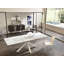 Chelles Extendable Glass Top Metal Base Dining Table-17741552