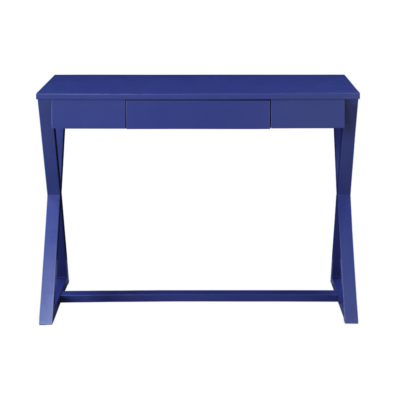Bureau d'écriture rectangulaire avec 1 tiroir, bleu crépuscule