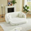 Canapé inclinable incurvé convertible, canapé-lit 2 en 1 escamotable avec base escamotable, siège profond et deux coussins, revêtement en chenille, aucun assemblage requis-1705609708