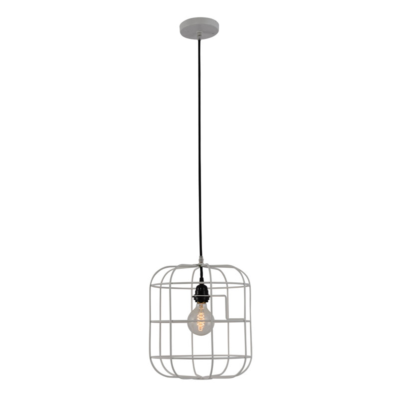 Luminaire suspendu géométrique 1 lumière Georgianne, blanc