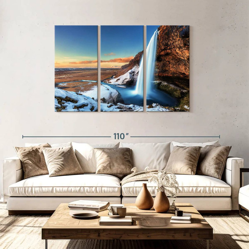 Alvord Seljalandsfoss Waterfall Scenery, 48" H x 74" W