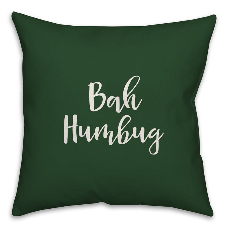  Coussin Bah Humbug, Vert foncé, Housse de coussin
