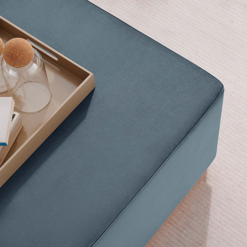 Repose-pieds rembourré Modway Tilden, Velours bleu cadet