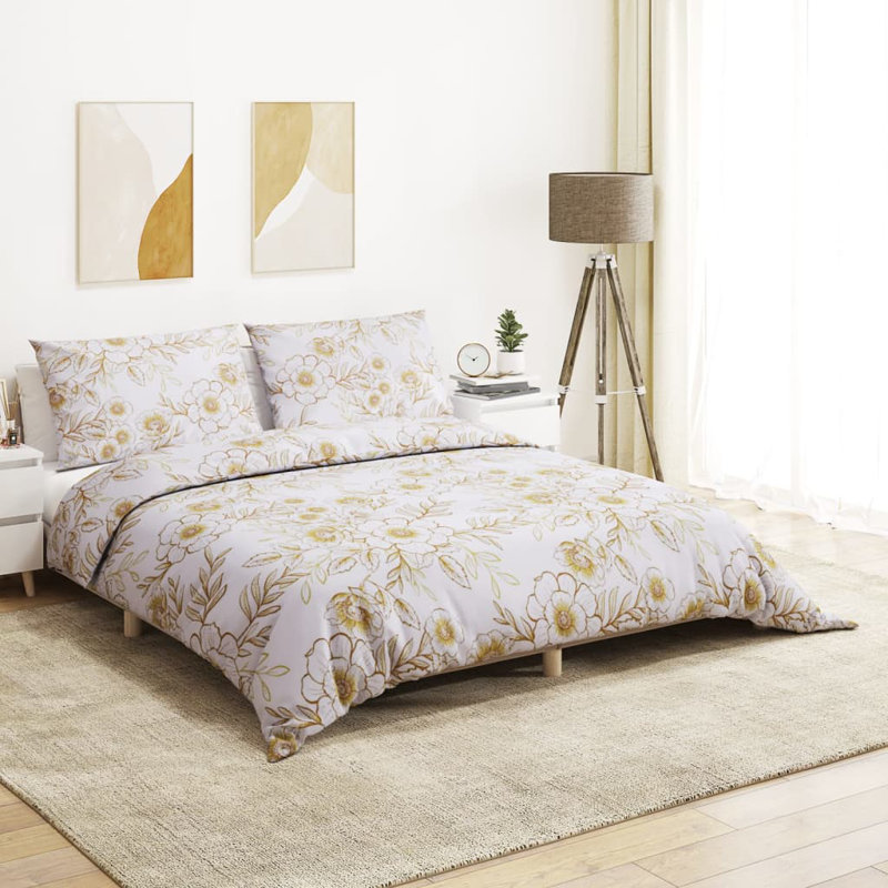 Roxsana Duvet Cover Set, 200 x 200 cm + 60 x 70 cm, white and brown