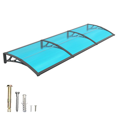 Auvent pour fenêtre avec auvent en porte-à-faux en polycarbonate avec support en ABS noir auvent extérieur pour entrée de porte, patio
