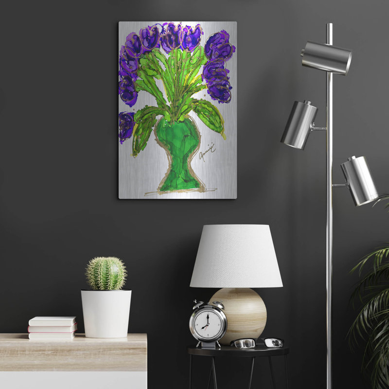Winston Porter 'Purple Hearts' by Lovitude Metal Wall Art, 24" H x 16" W