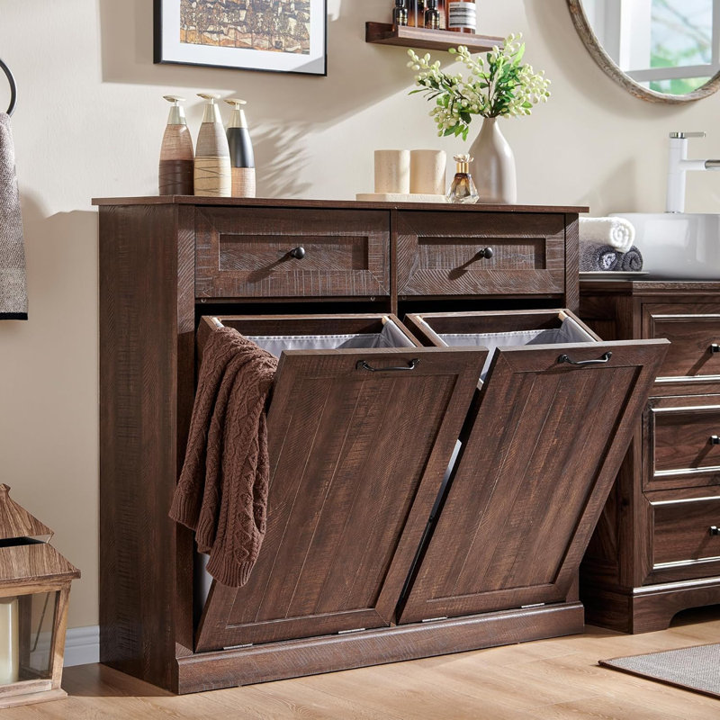 Double Tilt Laundry Basket Cabinet