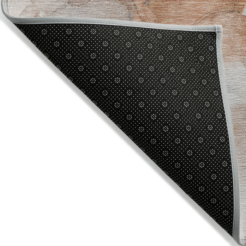 Tapis extérieur lavable antidérapant 8 pi x 10 pi orange et ivoire