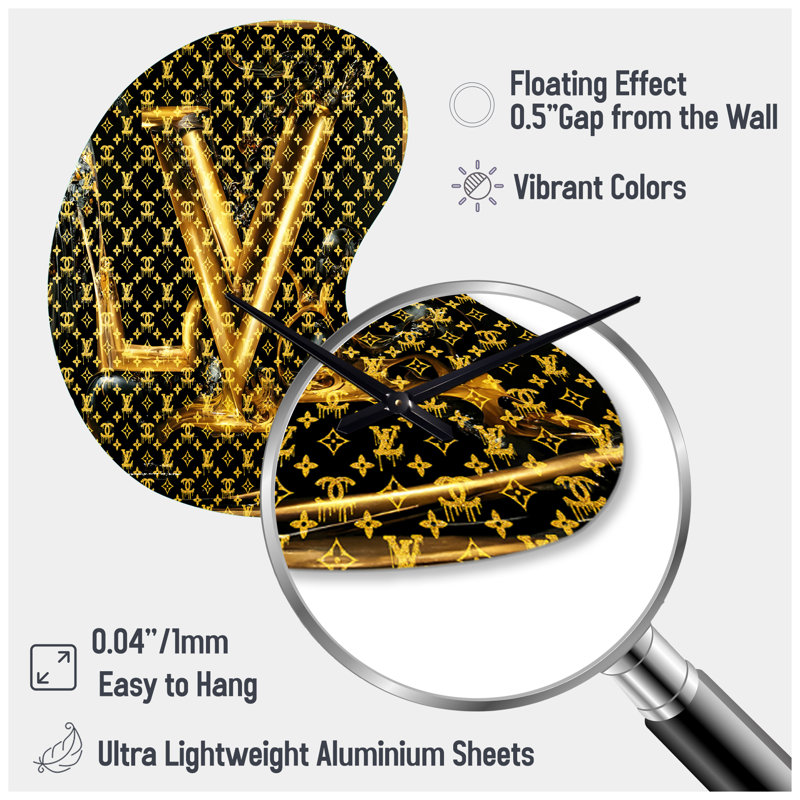 Luxury Brand Design I - Fashion Unique Shape Metal Wall Clock, Glam Asymmetrical Wall Clock Print, Large