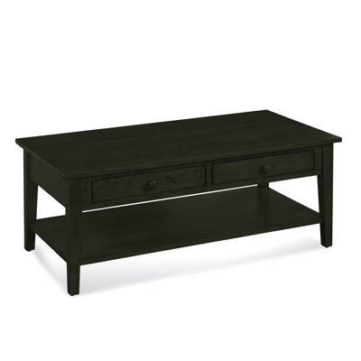 Table basse en bois massif avec rangement East Hampton