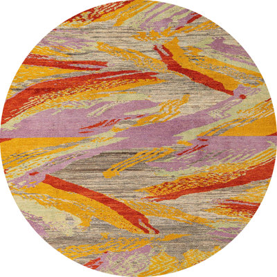 Tapis abstrait rose / rouge / orange Monya