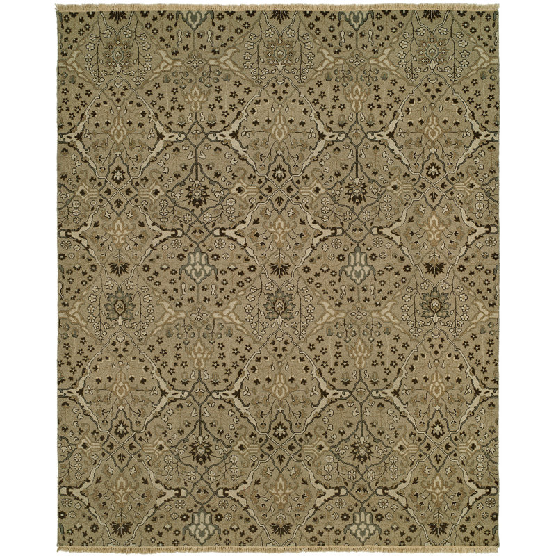 Tapis blé en laine tissé à la main Mazzariello, Rectangle 2 pi x 3 pi