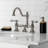 Kingston Brass Restoration Two-Handle 3-Hole Deck Mount Bridge Bathroom Faucet with Brass Pop-Up-64005329-139615547